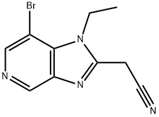 2-(7-溴-1-乙基-1H-咪唑并[4,5-C]吡啶-2-基)乙腈 结构式