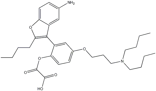 2-丁基-3-[4-(3-(二丁氨基)丙基)苯甲酰基)-5-氨基苯并呋喃草酸盐 结构式