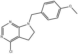 4-CHLORO-7-(4-METHOXYBENZYL)-6,7-DIHYDRO-5H-PYRROLO[2,3-D]PYRIMIDINE 结构式