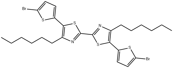 5,5'-双(5-溴-2-噻吩基)-4,4'-二己基-2,2'-联噻唑 结构式