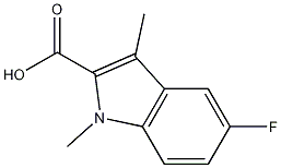 5-氟-1,3-二甲基-1H-吲哚-2-羧酸 结构式