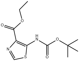 5-(叔丁氧酰胺基)噻唑-4-甲酸乙酯 结构式