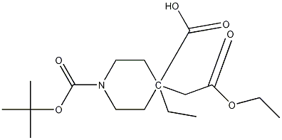 4-(2-乙氧基-2-氧代乙基)-1,4-哌啶二羧酸1-(1,1-二甲基乙基)4-乙酯 结构式