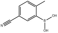 2-甲基-5-氰基苯硼酸 结构式