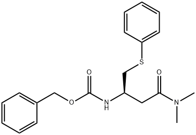 [(R)-4-(二甲基氨基)-4-氧代-1-(苯硫基)丁-2-基]氨基甲酸苄酯 结构式