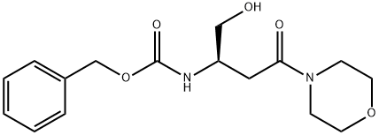 N-Benzyloxycarbonyl-4-[(3R)-3-amino-1-oxo-4-(hydroxy)butyl]morpholine 结构式