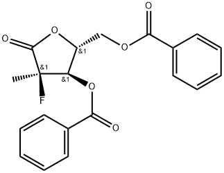 (2R)-2-脱氧-2-氟-2-甲基-D-赤式戊糖酸 GAMMA-内酯 3,5-二苯甲酸酯 结构式