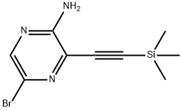 3-[(三甲基硅基)乙炔基]-5-吡嗪-2-胺 结构式