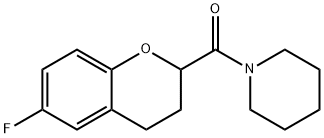 1-[(6-Fluoro-3,4-dihydro-2H-1-benzopyran-2-yl)carbonyl]piperidine 结构式