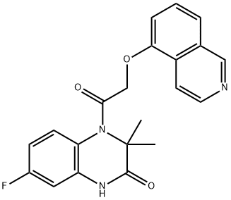 7-Fluoro-3,4-dihydro-4-[(5-isoquinolinyloxy)acetyl]-3,3-dimethyl-2(1H)-quinoxalinone 结构式