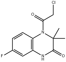 4-(Chloroacetyl)-7-fluoro-3,4-dihydro-3,3-dimethyl-2(1H)-quinoxalinone 结构式