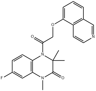 7-氟-3,4-二氢-4-[(5-异喹啉氧基)乙酰基]-1,3,3-三甲基-2(1H)-喹噁啉酮 结构式