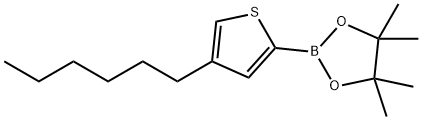 2-(4-己基-2-噻吩基)-4,4,5,5-四甲基-1,3,2-二氧戊硼烷 结构式