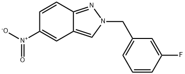 2H-Indazole, 2-[(3-fluorophenyl)methyl]-5-nitro- 结构式