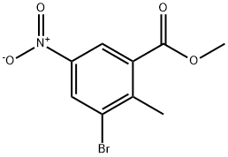 3-溴-5-硝基-2-甲基苯甲酸甲酯 结构式