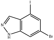 6-溴-4-碘-1H-吲唑 结构式