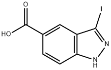 3-碘-5-(1H)吲唑羧酸 结构式