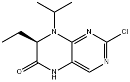 (7R)-2-氯-7-乙基-7,8-二氢-8-(1-甲基乙基)-6(5H)-蝶啶酮 结构式