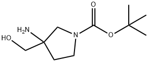 1-BOC-3-氨基-3-(羟甲基)吡咯烷 结构式