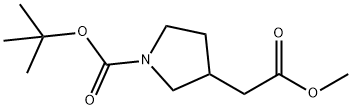 1-叔丁氧羰基-3-四氢吡咯乙酸甲酯 结构式