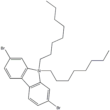 2,7-二溴-9,9-二辛基-9H-9-硅杂芴 结构式