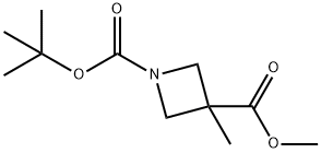 3-甲基-1,3-氮杂环丁烷二羧酸 1-叔丁酯 3-甲酯 结构式