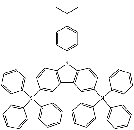 9-(4-叔丁基苯基)-3,6-双(三苯基硅基)-9H-咔唑 结构式