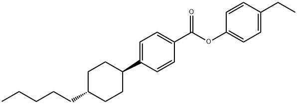 4-(反式-4-戊基环己基)苯甲酸对乙基苯酚酯 结构式