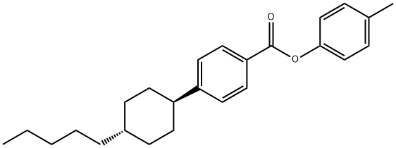 反式-4-(4-戊基环己基)苯甲酸对甲基苯酚酯 结构式