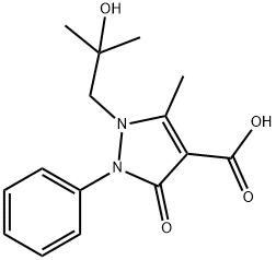 1-(2-羟基-2-甲基丙基)-2-苯基-3-氧代-5-甲基-2,3-二氢吡唑-4-甲酸 结构式