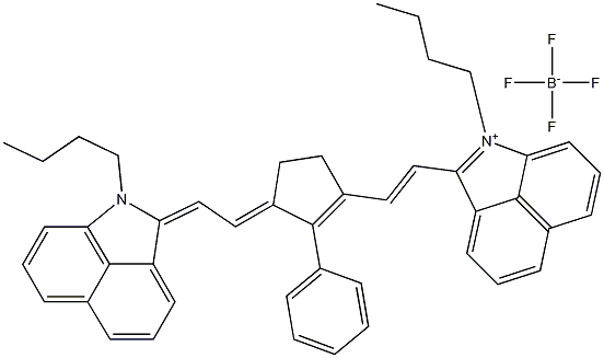 1-丁基-2-(2-[3-[2-(1-丁基-1H-苯并[CD]吲哚-2-亚基)乙亚基]-2-苯基环戊烯-1-基]乙烯基)苯并[CD]吲哚四氟硼酸盐 结构式