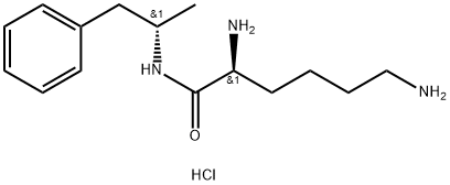 (2S)-2,6-二氨基-N-[(1S)-1-甲基-2-苯乙基]己酰胺二盐酸盐 结构式