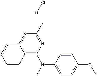 N-(4-甲氧基苯基)-N,2-二甲基-4-喹唑啉胺盐酸盐 结构式