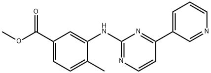 4-甲基-3-[[4-(3-吡啶基)-2-嘧啶基]氨基]苯甲酸甲酯 结构式