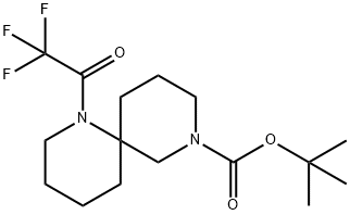1,8-Diazaspiro[5.5]undecane-8-carboxylic acid, 1-(2,2,2-trifluoroacetyl)-, 1,1-dimethylethyl ester 结构式