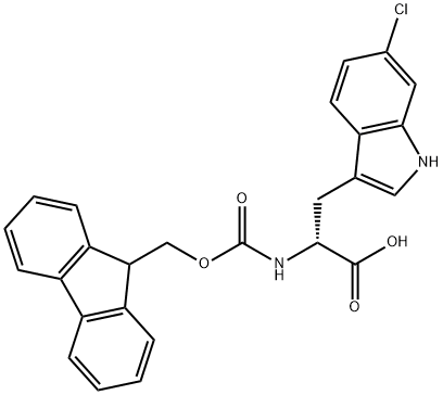FMOC-D-6-氯色氨酸 结构式