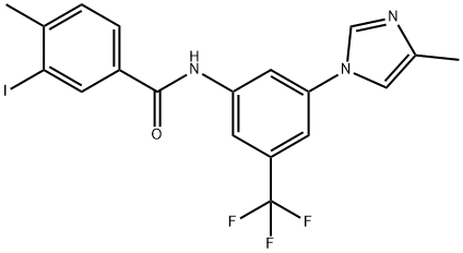 N-(3-(三氟甲基)-5-(4-甲基-1H-咪唑-1-基)苯基)-3-碘-4-甲基苯甲酰胺 结构式