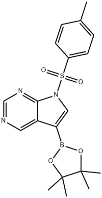 7-对甲苯磺酰基-7H-吡咯并[2,3-D]嘧啶-5-硼酸频哪醇酯 结构式