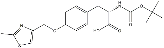 (S)-N-BOC-3-[4-((2-甲基噻唑-4-基)甲氧基)苯基]-2-氨基丙酸 结构式