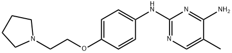 5-甲基-N2-[4-(2-吡咯烷-1-基-乙氧基)-苯基]-嘧啶-2,4-二胺 结构式