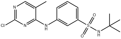 3-[(2-氯-5-甲基-4-嘧啶基)氨基]-N-(叔丁基)苯磺酰胺 结构式