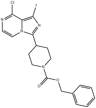4-(8-氯-1-碘咪唑并[1,5-A]吡嗪-3-基)-1-哌啶甲酸苄酯 结构式