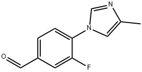 3-氟-4-(4-甲基-1H-咪唑-1-基)苯甲醛 结构式