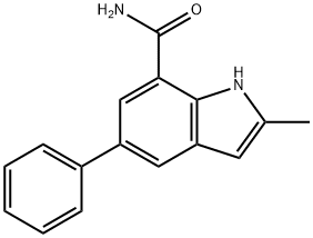 2-methyl-5-phenyl-1H-indole-7-carboxamide 结构式