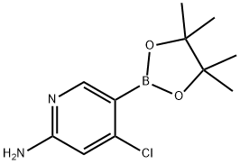 4-氯-5-(4,4,5,5-四甲基-1,3,2-二氧杂环戊硼烷-2-基)吡啶-2-胺 结构式