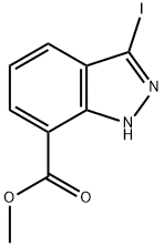 3-碘-1H-吲唑-7-羧酸甲酯 结构式