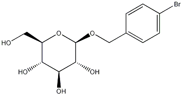 (4-溴苯基)甲基-BETA-D-吡喃葡萄糖苷 结构式