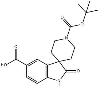 1'-(TERT-BUTOXYCARBONYL)-2-OXOSPIRO[INDOLINE-3,4'-PIPERIDINE]-5-CARBOXYLIC ACID 结构式