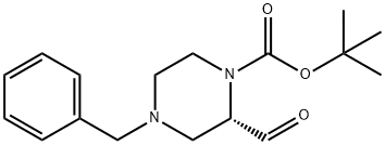 (2S)-4-苄基-2-甲酰基哌嗪-1-羧酸叔丁酯 结构式