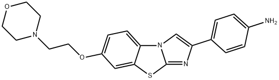 7-[2-(吗啉基-4-基)乙氧基]-2-(4-氨基苯基)咪唑并[2,1-B][1,3]苯并噻唑 结构式